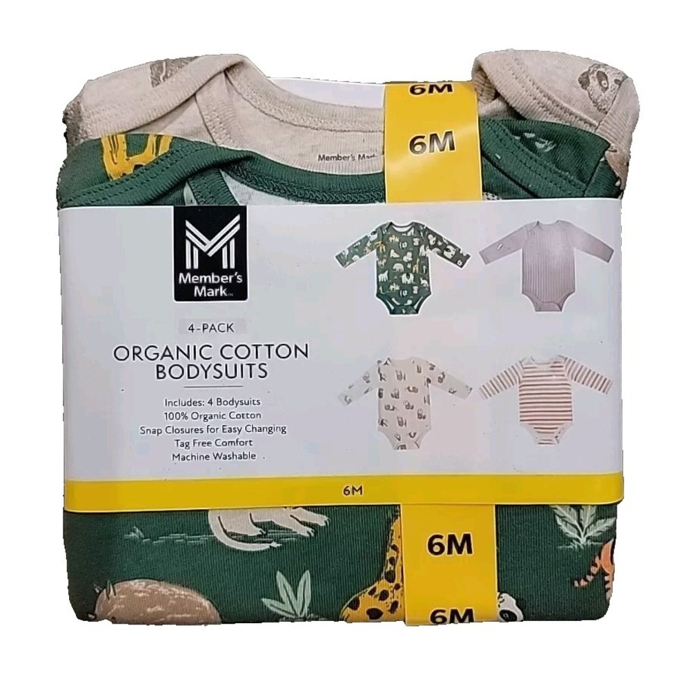 Member's Mark Boys Organic Cotton Bodysuits **12M**